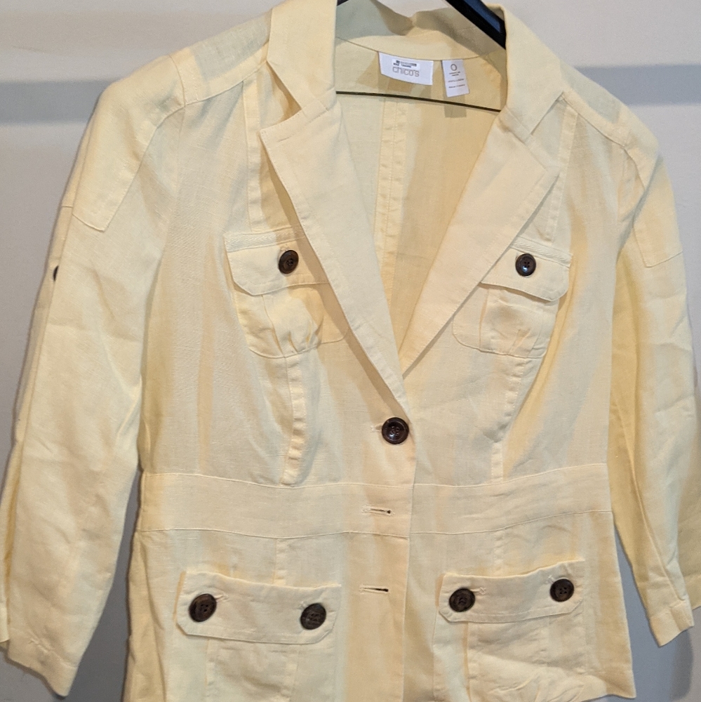 CHICO'S PALE YELLOW JACKET